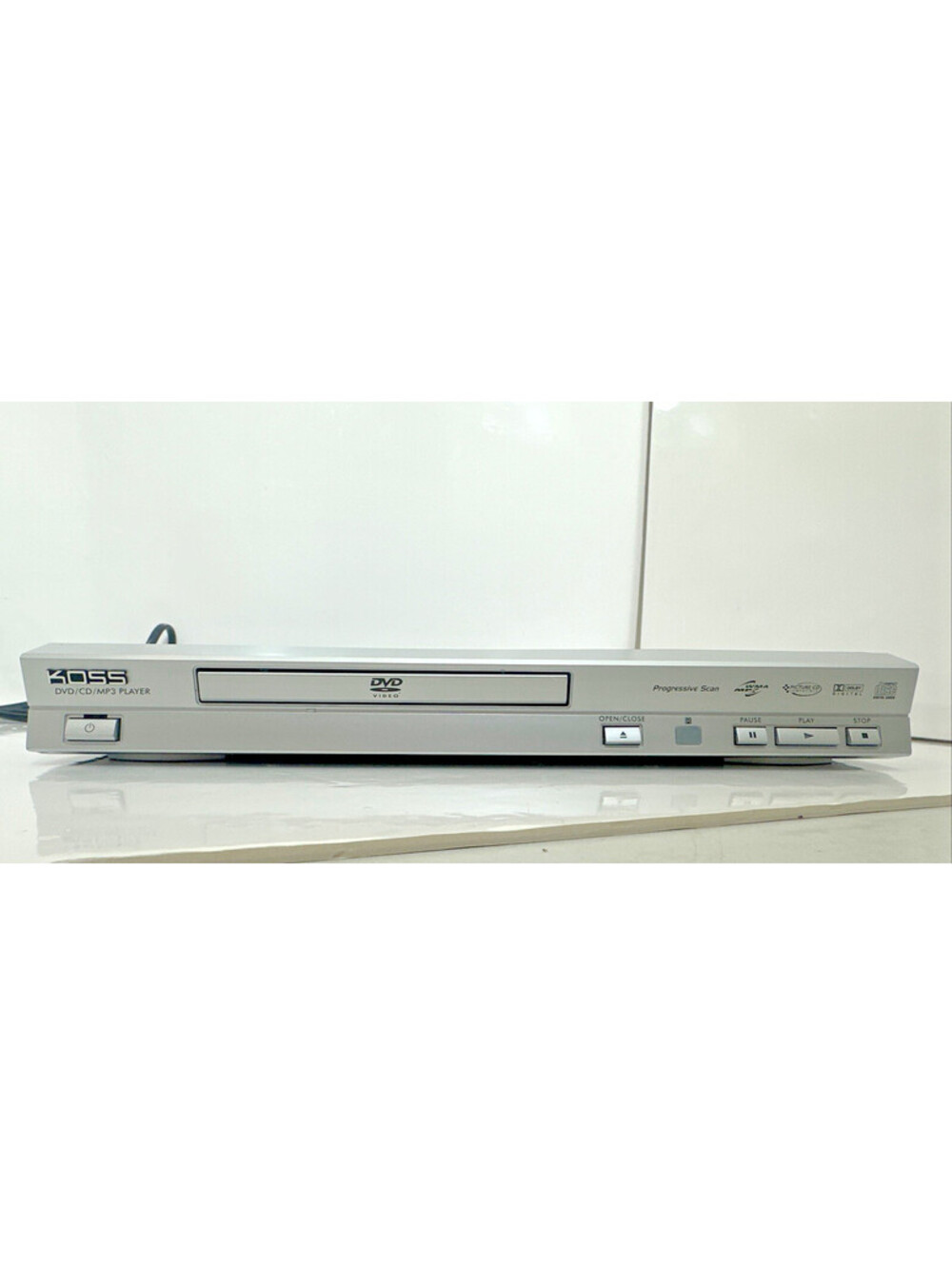 Koss KS3120-2 DVD CD Player Progressive Scan MP3 WMA Silver Tested Works